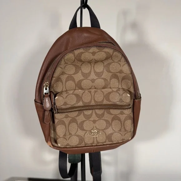Coach | Bags | Coach Mini Charlie Backpack Purse Brown  display picture 1